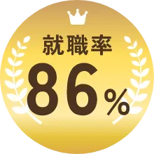 就職率86%